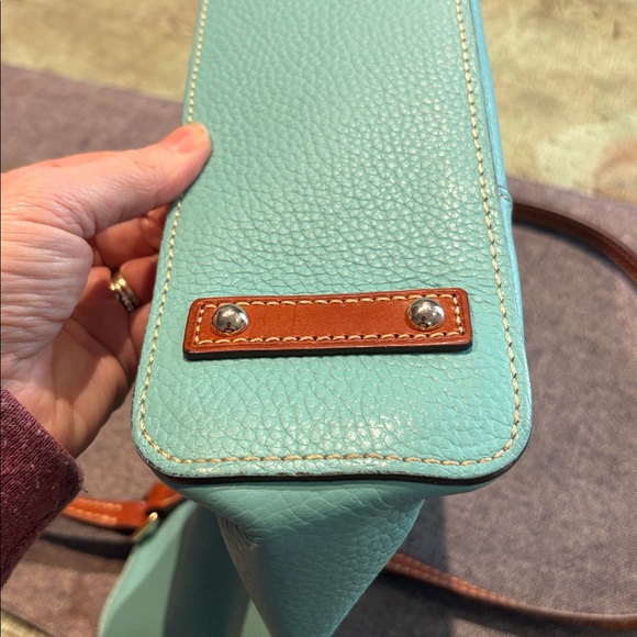 Dooney & Bourke Turquoise Pebble Leather Tote Bag - Picture 6 of 6